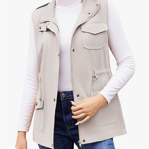 Beyove Womens Lightweight Sleeveless Military Anorak Cargo Vest Hooded/No Hood